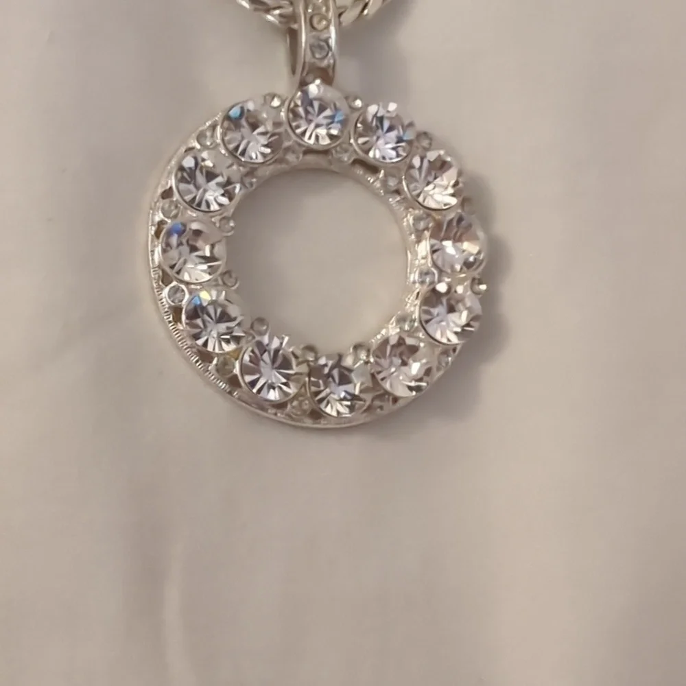Silver Rhinestone Necklace - Picture 2 of 4